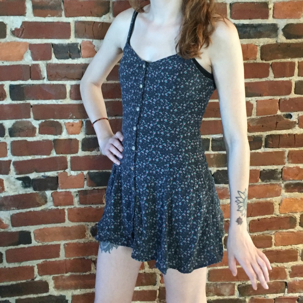 Floral sundress with lace up back